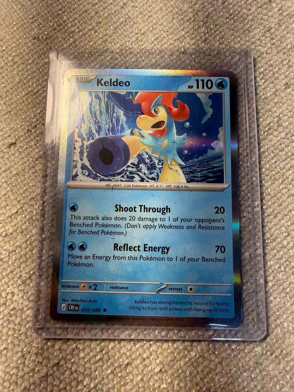 Pokemon TCG Keldeo 019/086 Chaos Rising Holo Promo Card